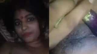 Horny Bangla village wife masturbating pussy