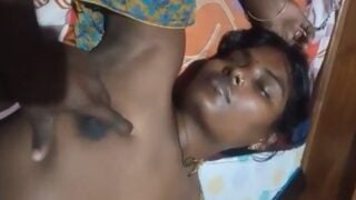 Playing with boobs of sleeping Dehati wife